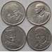 Монета Конго набор 1 франк * 4шт 2004 КМ156-159 UNC 25 лет правления Иоанна Павла II (J05.19) арт. 15605
