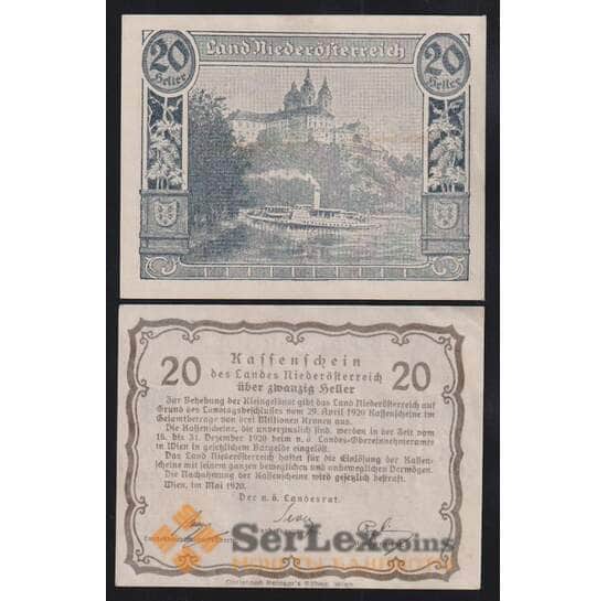 Австрия Вена нотгельд 20 геллеров 1920 РS110а aUNC арт. 51893