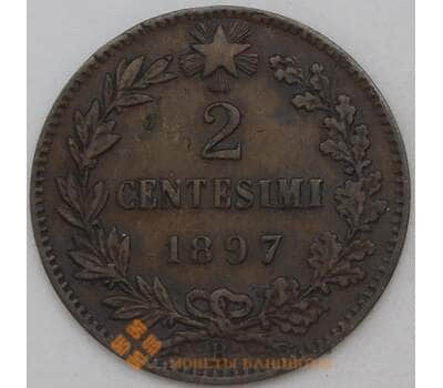 Монета Италия 2 чентезимо 1897 КМ30 XF арт. 28927