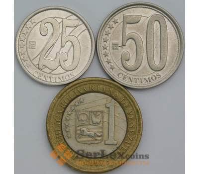 Монета Венесуэла набор монет 25, 50 сентимо 1 боливар  2007 (3 шт) Y91-92-93 AU арт. 38786