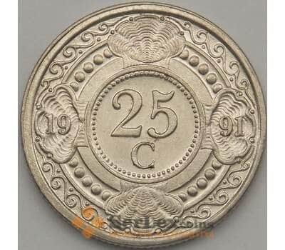 Монета Нидерландские Антиллы 25 центов 1991 КМ35 UNC (J05.19) арт. 18669