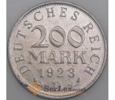 Германия монета 200 марок 1923 D КМ35 AU арт. 46097