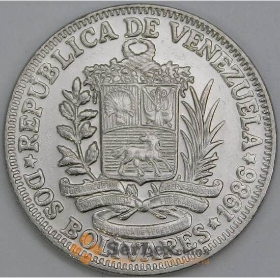 Венесуэла 2 боливара 1986 Y43 UNC арт. 56346