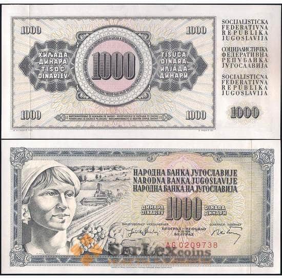 Югославия банкнота 1000 Динар 1974 Р86 UNC арт. 22055