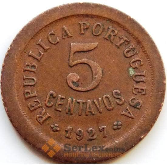 Португалия 5 сентаво 1927 КМ572 VF+ арт. 5794