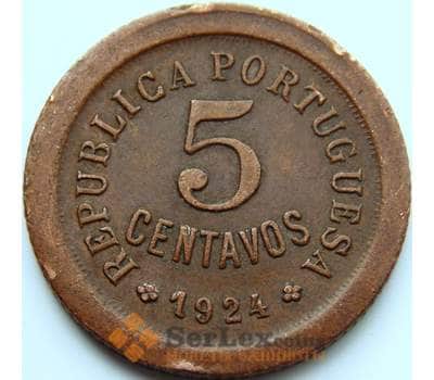 Монета Португалия 5 сентаво 1924 КМ572 VF+ арт. 5796