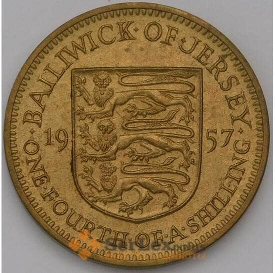 Джерси 1/4 шиллинга 1957 КМ22 AU арт. 6062