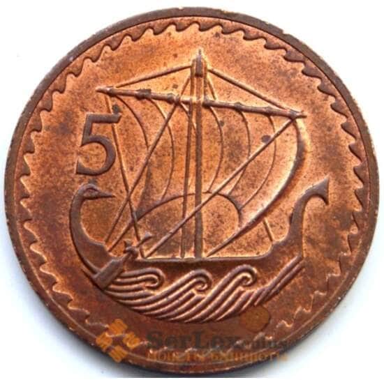 Кипр 5 милс 1963-1980 КМ39 AU Корабль арт. 5861