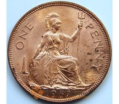 Монета Великобритания 1 пенни 1937 КМ845 UNC арт. 5870