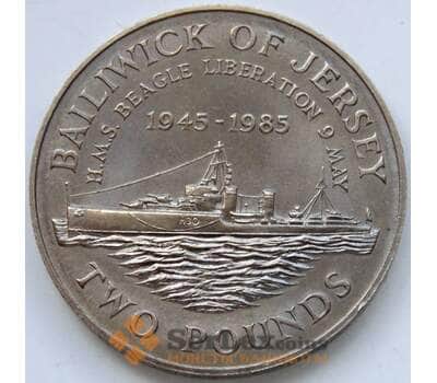 Монета Джерси 2 фунта 1985 КМ64 UNC арт. 6055