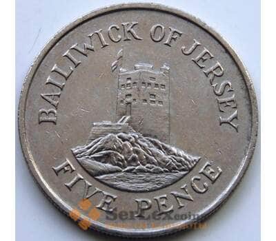 Монета Джерси 5 пенсов 1983-1988 КМ56.1 XF арт. 6060
