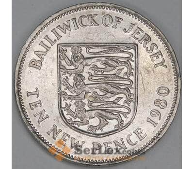 Монета Джерси 10 пенсов 1980 КМ33 XF арт. 6057