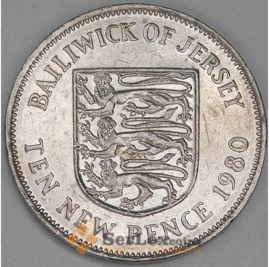 Джерси 10 пенсов 1980 КМ33 XF арт. 6057
