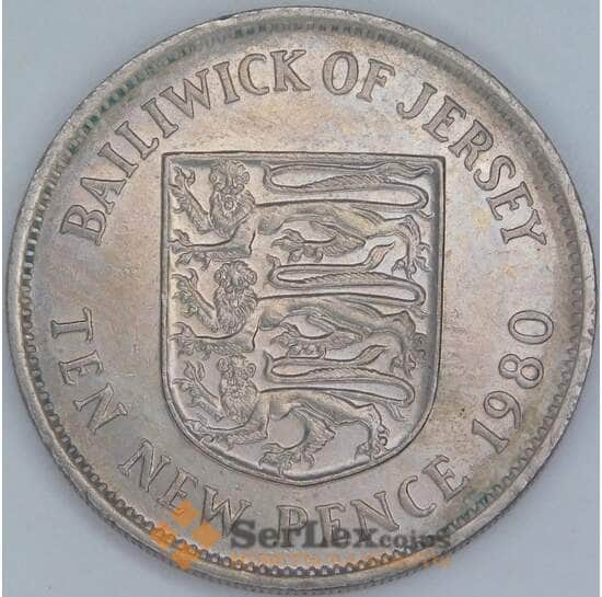 Джерси 10 пенсов 1980 КМ33 XF арт. 6057