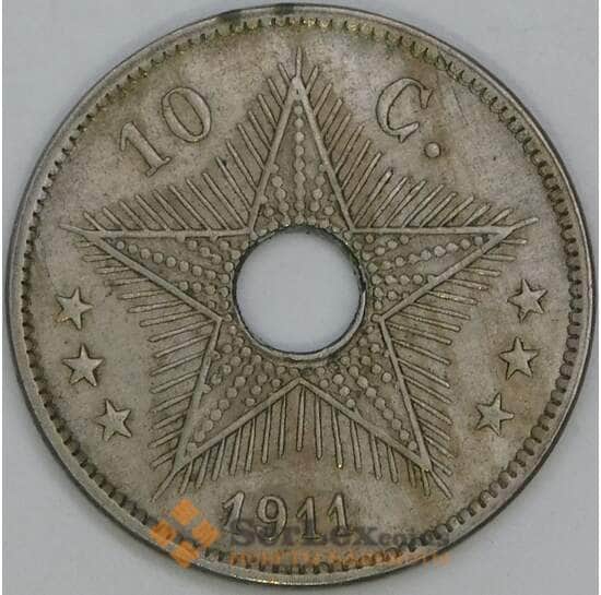 Бельгийское Конго 10 сантимов 1911 КМ18 VF арт. 6067