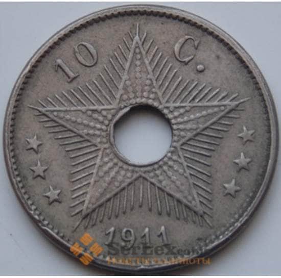 Бельгийское Конго 10 сантимов 1911 КМ18 VF арт. 6067