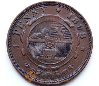 Монета Южная Африка ЮАР 1 пенни 1898 КМ2 XF арт. 6078