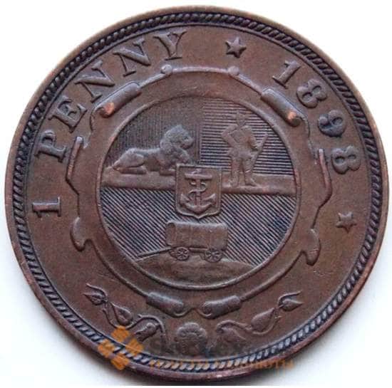 Южная Африка ЮАР 1 пенни 1898 КМ2 XF арт. 6078