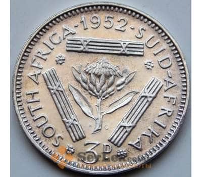 Монета Южная Африка ЮАР 3 пенса 1952 КМ35.2 Proof Серебро арт. 6080