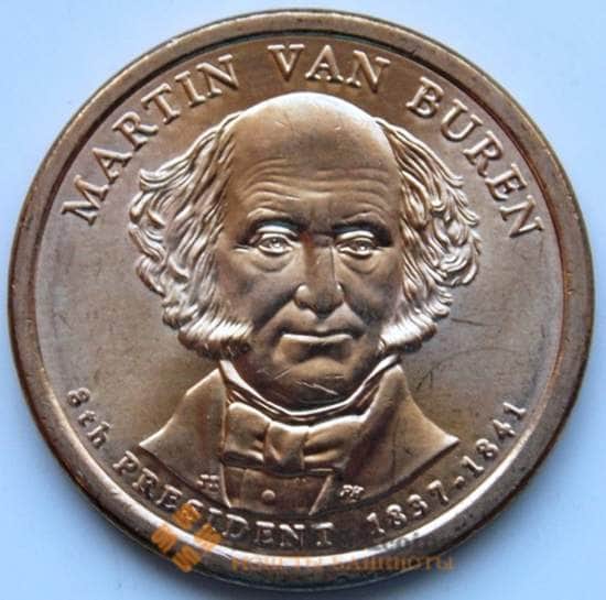 США 1 доллар 2008 D 8-й президент США Мартин Ван Бюрен КМ429 aUNC арт. 6336