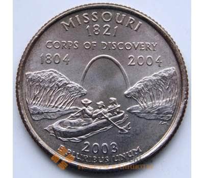 Монета США 25 центов 2003 P Серия: "Штаты", Штат: Миссури КМ346 aUNC арт. 6457