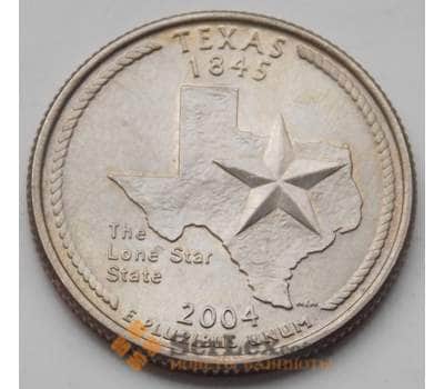 Монета США 25 центов 2004 P Серия: "Штаты", Штат: Техас  КМ357 aUNC арт. 6467