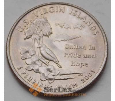 Монета США 25 центов 2009 D Виргинские острова  КМ449 aUNC арт. 6474