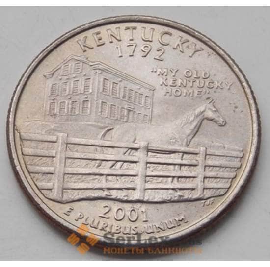 США 25 центов 2001 P Серия: "Штаты", Штат: Кентукки  КМ322 aUNC арт. 6478