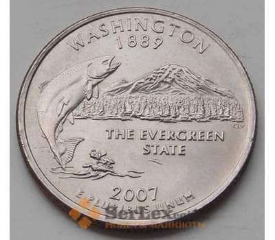 Монета США 25 центов 2007 D Серия: "Штаты", Штат: Вашингтон КМ397 aUNC арт. 6480