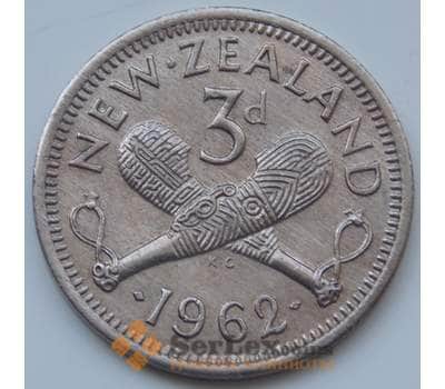 Монета Новая Зеландия 3 пенса 1956-1965 КМ25.2 XF арт. 6220