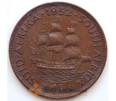 Монета Южная Африка ЮАР 1 пенни 1952 КМ34.2 XF Корабль арт. 6201