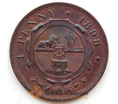 Монета Южная Африка ЮАР 1 пенни 1898 КМ2 XF арт. 6206