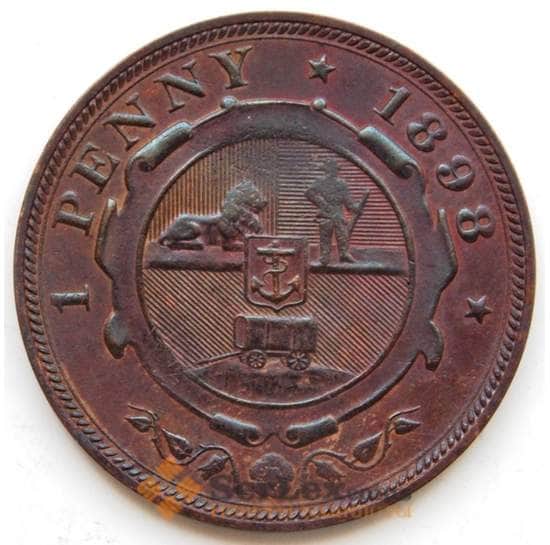 Южная Африка ЮАР 1 пенни 1898 КМ2 XF арт. 6206