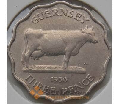Монета Гернси 3 пенса 1956 КМ17 AU арт. 6233