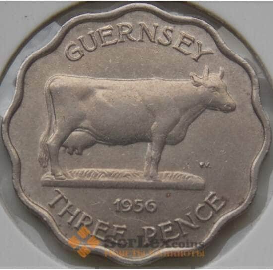 Гернси 3 пенса 1956 КМ17 AU арт. 6233