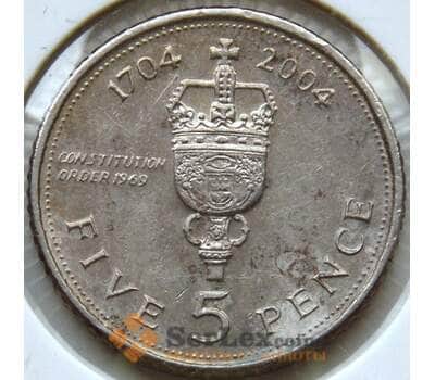 Монета Гибралтар 5 пенсов 2004 КМ1049 VF арт. 6247