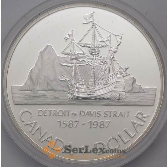 Канада 1 доллар 1987 Proof Пролив Дейвиса Корабль арт. 30686
