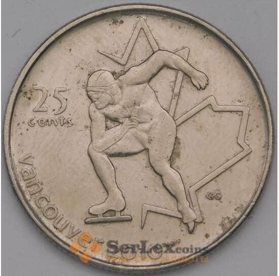 Канада 25 центов 2009 КМ842 Ванкувер Конькобежный спорт XF арт. 38207