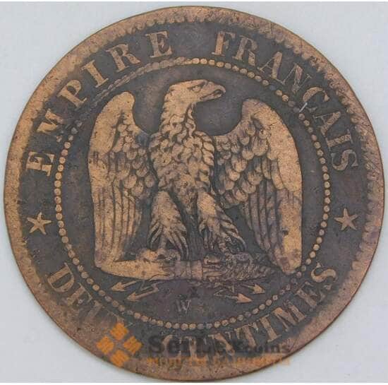 Франция 2 сантима 1854 W КМ776 F арт. 56968 Франция 2 сантима 1854 W КМ776 F арт. 56968