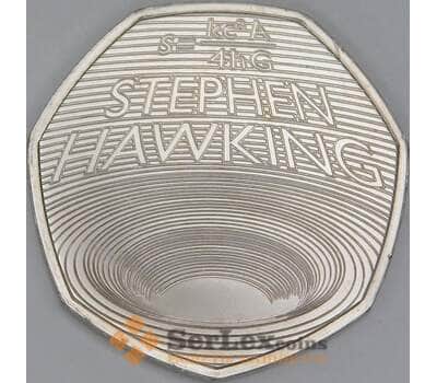Великобритания 50 пенсов 2019 UC1011 BU Стивен Хокинг арт. 56772