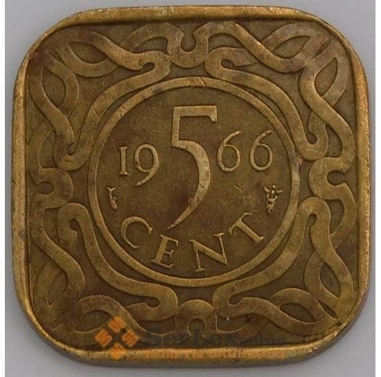 Суринам монета 5 центов 1966 КМ12 XF арт. 47636