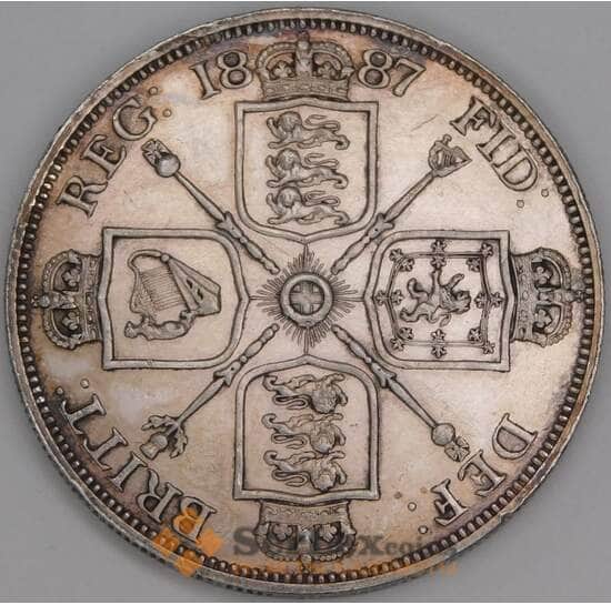 Великобритания 4 шиллинга (2 флорина) 1887 КМ763 XF  арт. 16028
