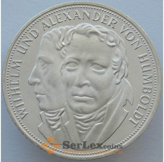 Германия 5 марок 1967 КМ120 UNC Серебро Гумбольдт (J05.19) арт. 15965