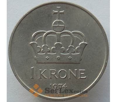 Монета Норвегия 1 крона 1974 КМ419 aUNC (J05.19) арт. 15289