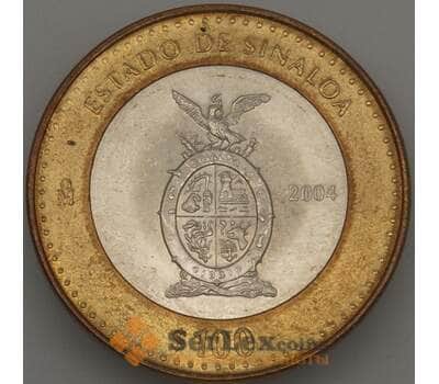 Монета Мексика 100 песо 2004 КМ695 aUNC Серебро Синалоа (n17.19) арт. 19047
