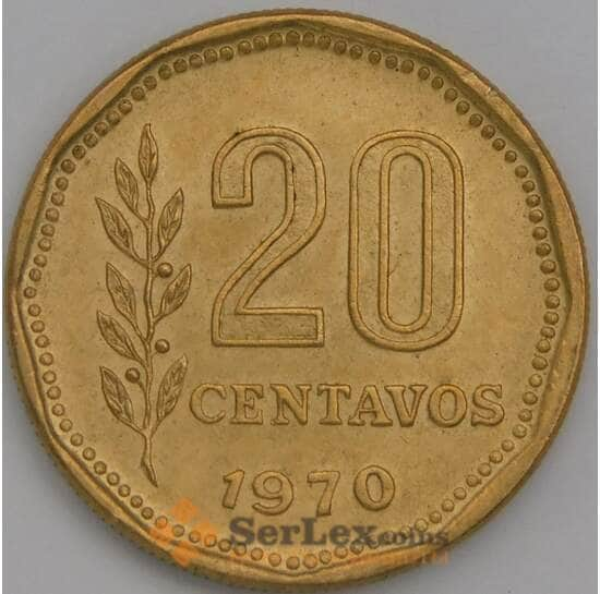 Аргентина 20 сентаво 1970 КМ67 UNC арт. 38993