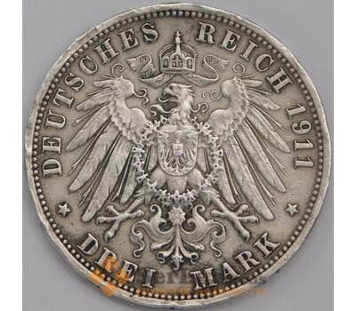 Германия Баден 3 марки 1911 КМ280 XF арт. 40751