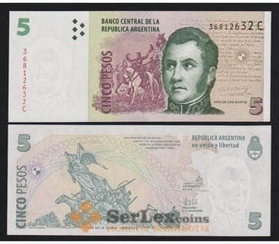 Аргентина 5 песо ND 2002-2016  Р353а(5) UNC арт. 54306