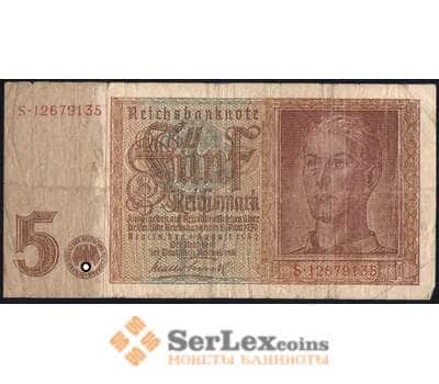 Банкнота Германия 5 рейхс марок 1942 Р186 F арт. 37991