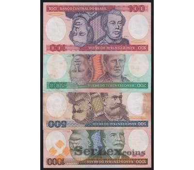 Банкнота Бразилия набор купюр 100 200 500 1000 крузейро (4 шт.) 1981-1984 XF пятна арт. 40544